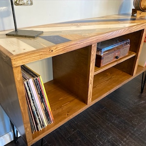 Record Storage Cabinet, Early American, Record Storage, Record Player Display, Coastal Entry Table, Console Table, Farmhouse Console table