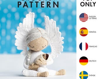 Crochet Pattern - Angel and baby - Amigurumi Doll (PDF diy description - English, Français, Español, Deutsch, Svensk)