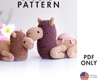 Crochet Pattern - Camel and baby - Amigurumi dromedary (PDF diy description)