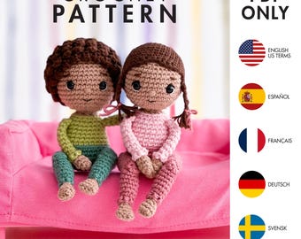 Crochet Pattern - Children - Amigurumi Doll (PDF diy description - English, Français, Español, Deutsch, Svensk)