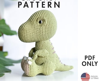 Crochet Pattern - Tyrannosaurus Rex - Amigurumi Dinosaur (PDF diy description)
