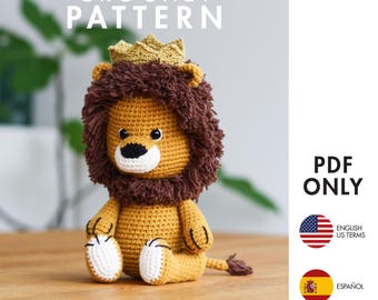 Crochet Pattern - Lion - Amigurumi leo (PDF diy description - English, Español)