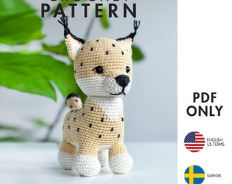 Crochet Pattern - Lynx - Amigurumi Lo (PDF diy description)