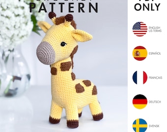 Crochet Pattern - Giraffe - Amigurumi (PDF diy description - English, Français, Español, Deutsch, Svensk)