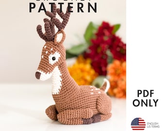 Crochet Pattern - Fallow Deer - Amigurumi Reindeer Fawn (PDF diy description)
