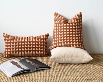 Mudcloth Pillow Cover - Cleopatra  // Rust Mudcloth // 18" x 18" Square Cushion Cover // Rust Mudcloth Pillow Cover