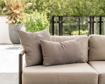 Grey Outdoor Pillow 20" // Weather Resistant Outdoor Cushion // Grey Outdoor Decorative Pillow