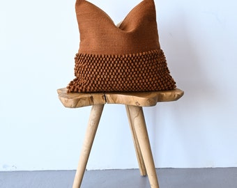 Rust Pillow Cover // Rust Pillow // Cotton and Wool Pillow Cover - Quinn Rust // 22" x 22" Square Cushion Cover