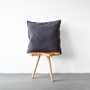 Cotton Linen Pillow Cover - Grey  // Grey Euro Linen Pillow // 26" x 26" Square Cushion Cover // Euro Pillow Cover