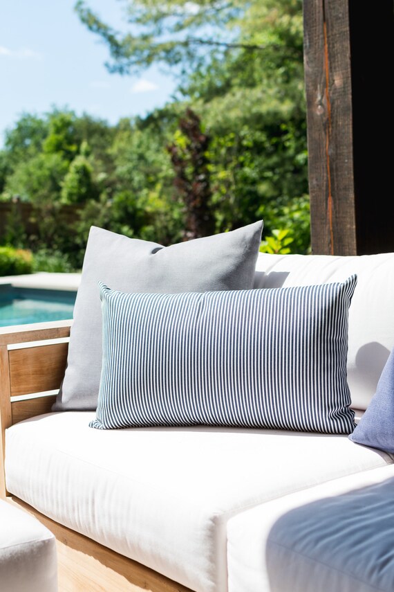 Navy outdoor hotsell lumbar pillow