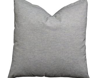 Cotton Linen Pillow Cover - Azure // 26" x 26" Square Cushion Cover // Euro Pillow Cover