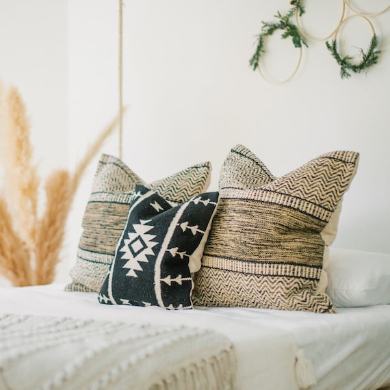 Cotton Canvas Pillow Cover Cool Oasis Euro Boho Pillow Cover