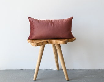 Lumbar Velvet Pillow Cover // Lumbar 12" x 22" Cushion Cover // Pink Velvet // Pink Lumbar Pillow // Velvet Pillow Cover - Carmine
