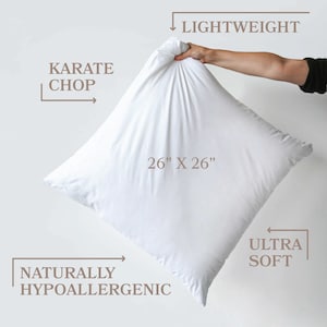 26” x 26&quot; Faux Down Pillow Insert  // Pillow Insert for 26&quot; x 26&quot; Pillow Cover // Down Alternative Cushion Insert (66 cm x 66 cm) // Euro