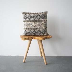 Cotton Canvas Pillow Cover - Orion  // 18" x 18" Square Cushion Cover // Blue Pillow Cover // Grey Pillow Cover // Cream Pillow Cover