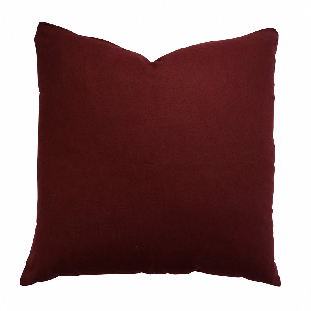 Cotton Linen Pillow Cover Merlot // 26 X 26 Square Cushion Cover // Euro Pillow Cover Etsy