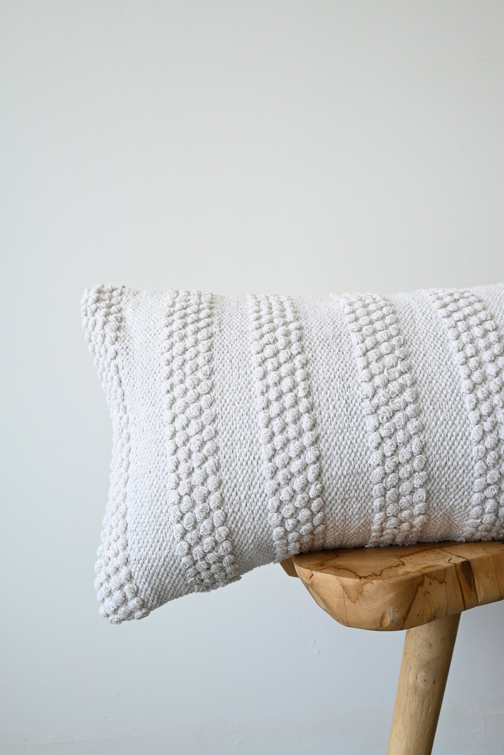 White Lumbar Pillow Cover Adelaide // White Lumbar // Etsy