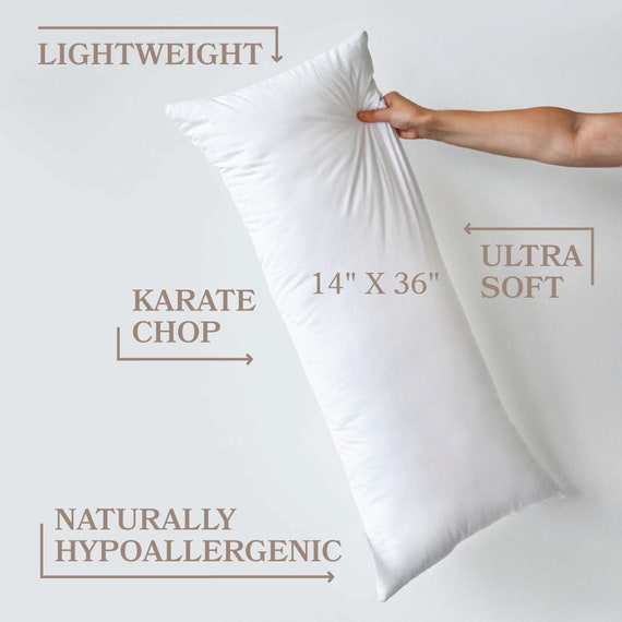 14 X 36 Faux Down Lumbar Pillow Insert // Oversized Lumbar Cushion