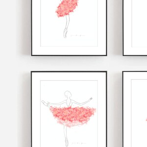 Set of 3 Ballet Prints in Peach, PRINTABLE Wall Art, BalletPrints, Wall Decor, Ballerina Wall Art, Ballet Artwork, Ballerina Sketch