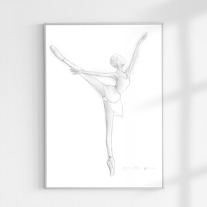 Arabesque Sketch, PRINTABLE Wall Art, BalletPrints, Wall Decor, Ballerina Wall Art, Ballerina Print, Ballet Artwork, Ballerina Sketch