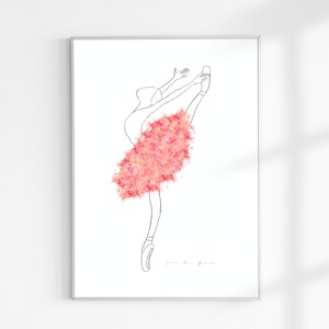 Ballerina Tutu, PRINTABLE Wall Art, BalletPrints, Wall Decor, Ballerina Wall Art, Ballerina Print, Ballet Artwork, Ballerina Sketch