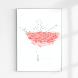 Ballerina Pointe, PRINTABLE Wall Art, BalletPrints, Wall Decor, Ballerina Wall Art, Ballerina Print, Ballet Artwork, Ballerina Sketch