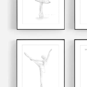 Set of 3 Ballet Sketches, PRINTABLE Wall Art, BalletPrints, Wall Decor, Ballerina Wall Art, Ballet Artwork, Ballerina Sketch