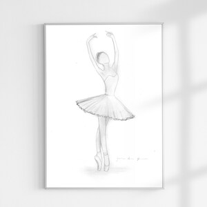 Fifth Position Sketch, PRINTABLE Wall Art, BalletPrints, Wall Decor, Ballerina Wall Art, Ballerina Print, Ballet Artwork, Ballerina Sketch