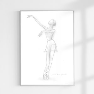 Vaganova Sketch, PRINTABLE Wall Art, BalletPrints, Wall Decor, Ballerina Wall Art, Ballerina Print, Ballet Artwork, Ballerina Sketch