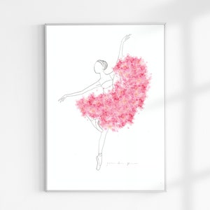Ballerina Passe in Pink, PRINTABLE Wall Art, BalletPrints, Wall Decor, Ballerina Wall Art