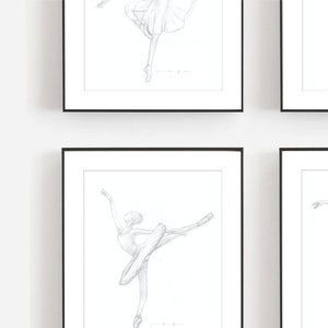 Set of 3 Ballet Prints, PRINTABLE Wall Art, BalletPrints, Ballerina Prints, Ballet Sketches, Wall Decor