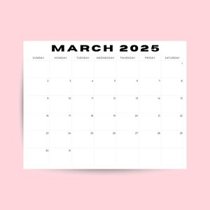 2025 Calendar Digital Download Simple