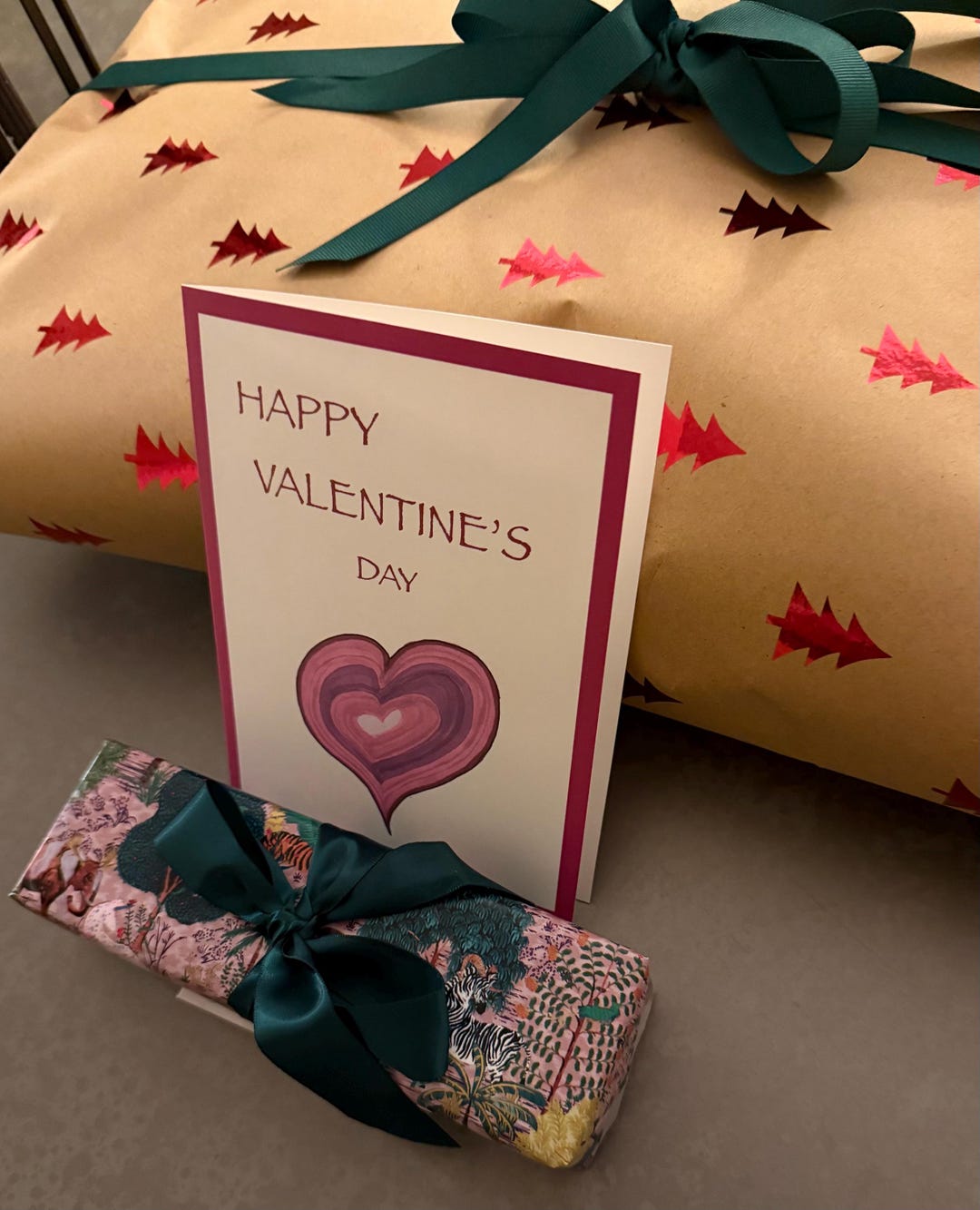 Pink Heart Valentine's Day Card, Printable Folding Card (JPG & PDF ...