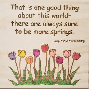 Laser engraved and hand painted wall hanging on clear pine wood.  Free shipping.