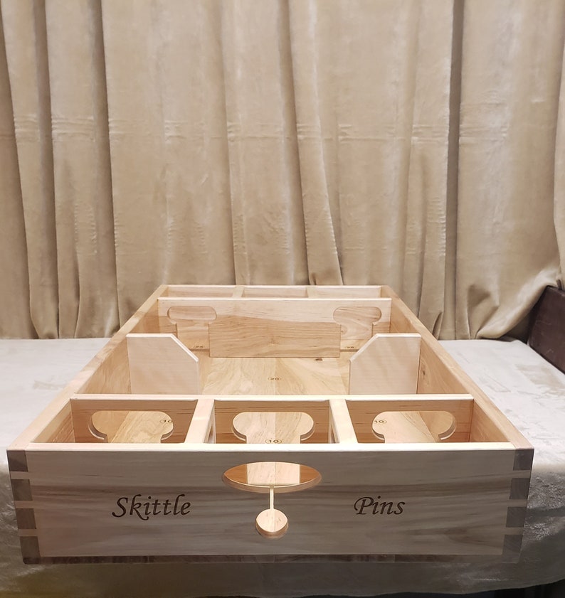 Skittle Pins Bowling Game Using Custom Made Pins and Spinners in a Maze