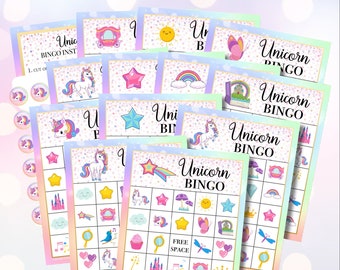 unicorn bingo etsy