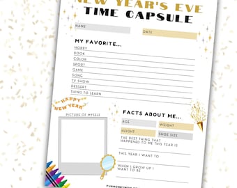 New Year's Eve Time Capsule For Kids – Printable End of Year Activity & Keepsake