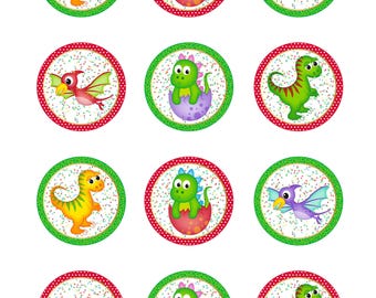 Dinosaur Cupcake Toppers & Wrappers: Printable Dinosaur Party (Digital Download)