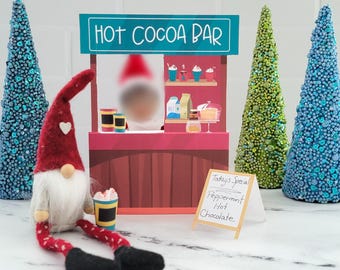 Elf Hot Cocoa Bar Printable Prop: Christmas Elf Activity Kit, Cocoa Stand, Instant Download