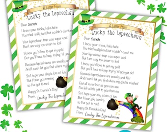 Editable Leprechaun Letter  – Printable St. Patrick’s Day Surprise for Kids