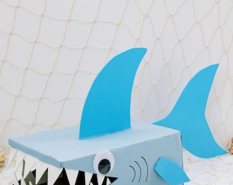 Shark Valentine Box | Printable Valentine Craft for Kids | Classroom Valentine Exchange DIY