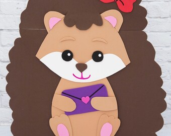 Hedgehog Valentine Box | Printable Valentine Craft for Kids | Classroom Valentine Exchange DIY