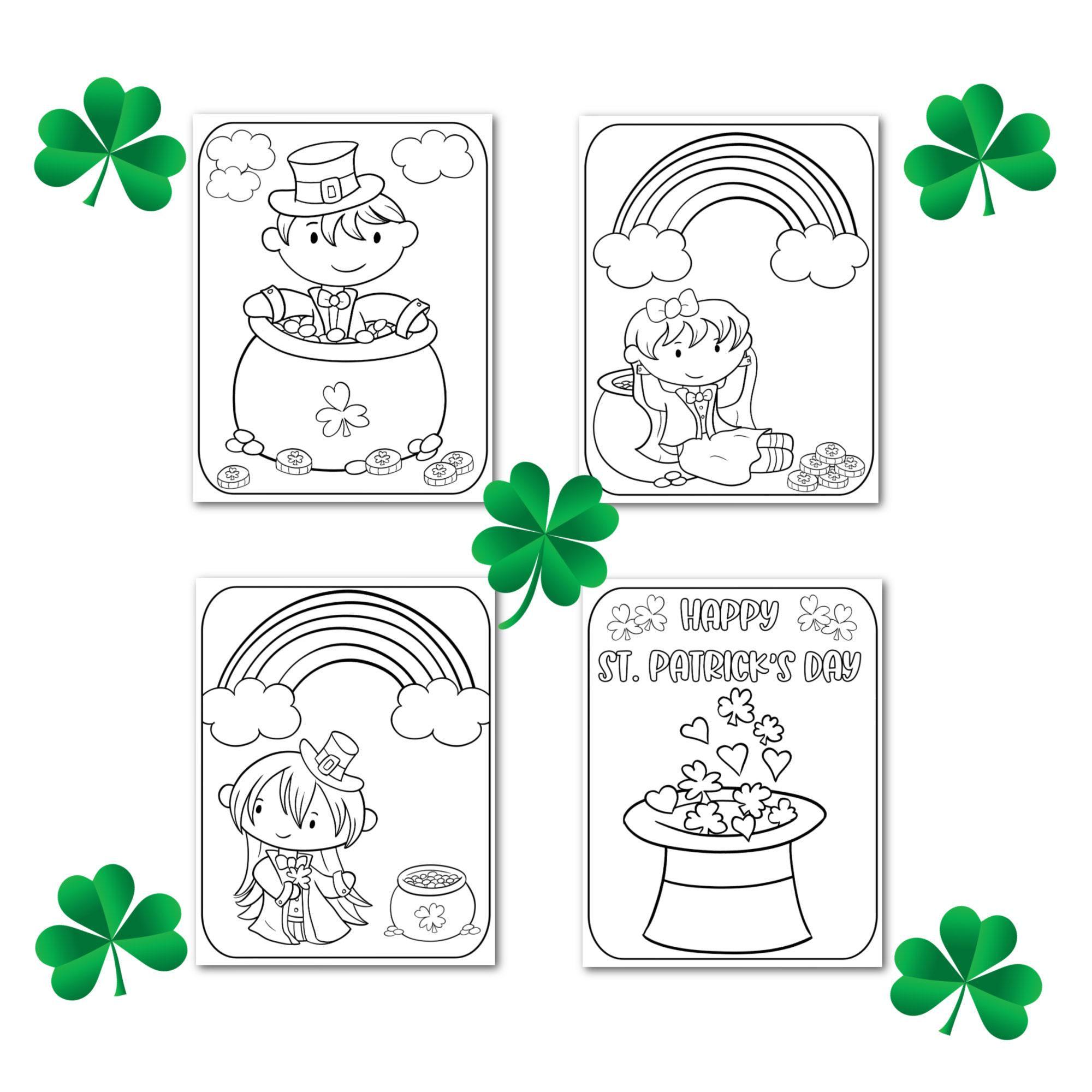 St Patricks Coloring Pages – Leprechaun & Rainbow Printable Pack for ...