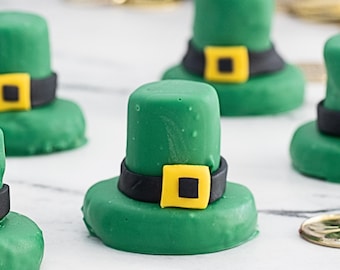 Leprechaun Hat Cookies With Marshmallows | St. Patrick’s Day Treat | Easy No-Bake Cookie Craft Recipe PDF