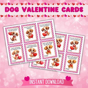 Dog Valentine Cards | Puppy Valentine Cards | Cute Valentine&#39;s Day Cards