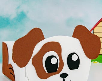 Dog Valentine Box | Printable Valentine Craft for Kids | Classroom Valentine Exchange DIY