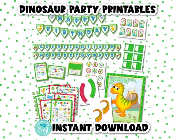 Dinosaur Birthday Party Printables Printable Dinosaur Party | Etsy