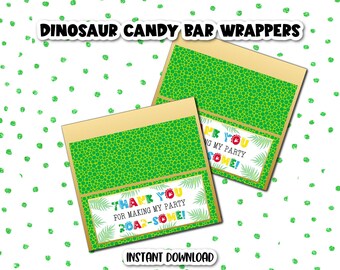 Dinosaur Party Candy Bar Wrappers (Digital Download)