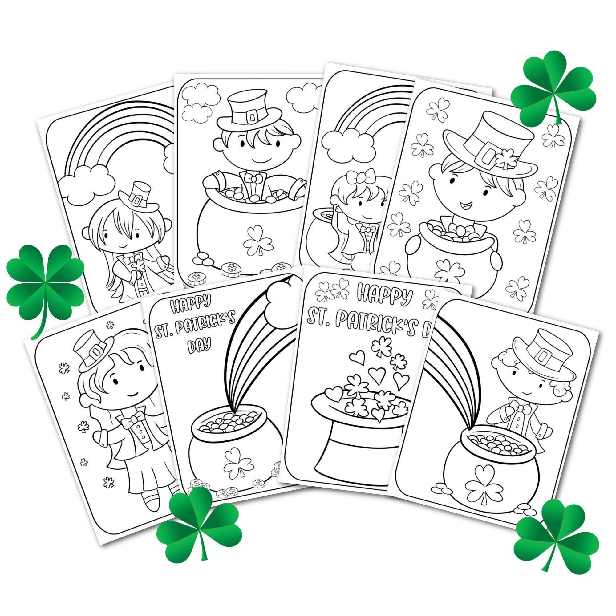 St Patricks Coloring Pages - Leprechaun & Rainbow Printable Pack For…