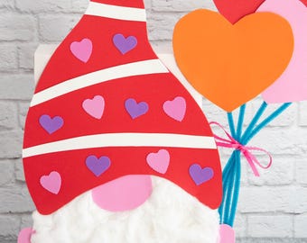 Gnome Valentine Box | Printable Valentine Craft for Kids | Classroom Valentine Exchange DIY
